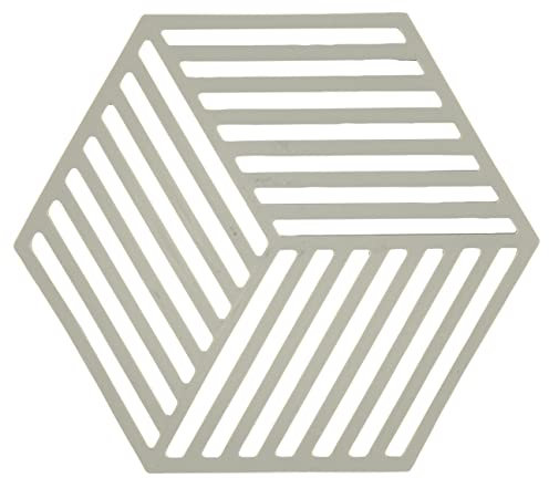 Zone Denmark Hexagon Topfuntersetzer Hitzebeständig, Silikon Untersetzer, Praktische und Dekorative Topf-Untersetzer, Spülmaschinenfest, 16 x 14 cm, Mud