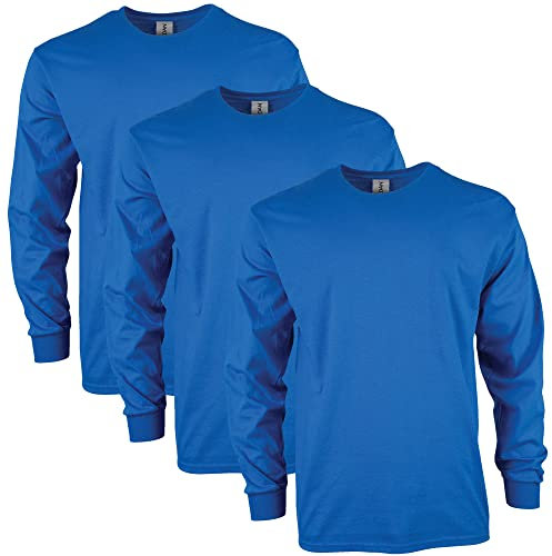 GILDAN Men's, Ultra Cotton Long Sleeve T-Shirt, Style G2400, Royal, XXL