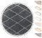 TESSO LIVING Rund Wohnzimmer Hochflor Teppich Ø120 cm Grau Diamantmuster, Super Soft Moderner Shaggy Teppich