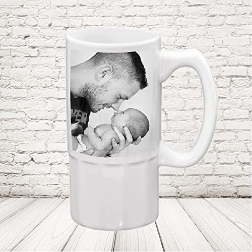 Boccale birra bicchiere 600 ml personalizzato con foto e scritta idea regalo festa del papà