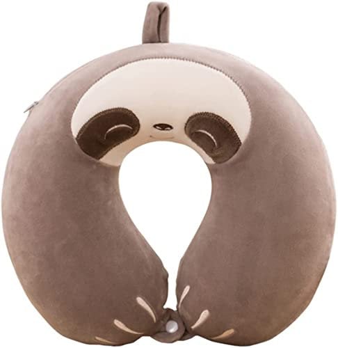 AOOPOO Kinder Reisekissen, Tier Nacken Unterstützung U-förmigen Kissen Plüsch für Flugzeug Zug, Kinder Nackenkissen Kinn & Hals Unterstützung Kissen mit Tier Super Soft Cover Travel Partner