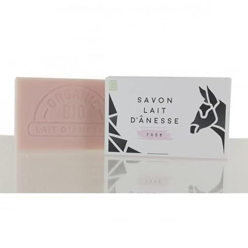 Savon bio au Lait d'ânesse bio parfum rose -90gr- certifié COSMOS ORGANIC -99,99% des ingrédients d'origine naturelle