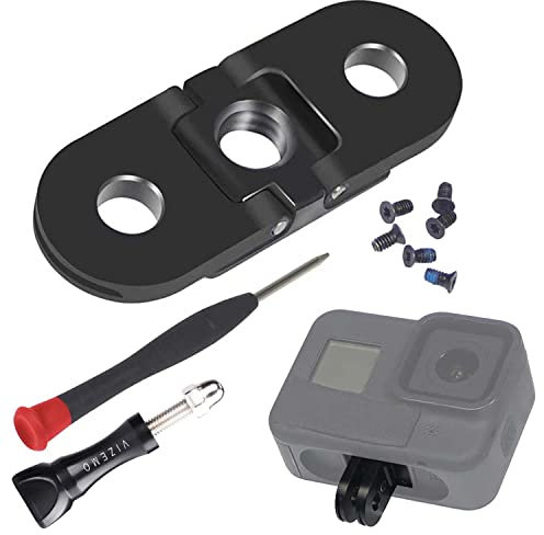 Replacement Adapter Mount with 1/4 Tripod Connector Port for GoPro Max Hero 11 Hero 10 Hero 9 Hero 8 Black, Dual Interface Straightly Mounting for Go Pro and Selfie Stick Tripod