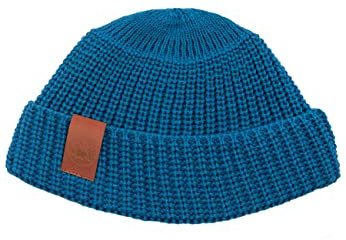 kabak Burglar Beanie Atmungsaktive Kurze Strickmütze aus Bio-Baumwolle Street Style Unisex-Kopfwärmer-Fischermütze, Blau