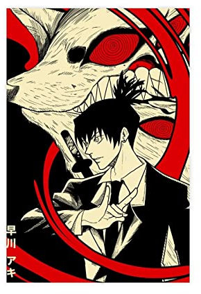 FISH DRAGATE Anime Aki Hayakawa Chainsaw Man 7 Leinwand-Poster, Schlafzimmer, Dekoration, Sport, Landschaft, Büro, Raumdekoration, Geschenk, Rahmen-Stil, 20 x 30 cm