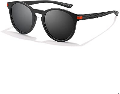 SIPHEW Herren-Sonnenbrille: Polarisierte Brille mit leichtem TR90-Rahmen, kleinen Rundgläser, Anti-Glare-Effekt und UV400 Schutz - ideal für Sport und Freizeitaktivitäten