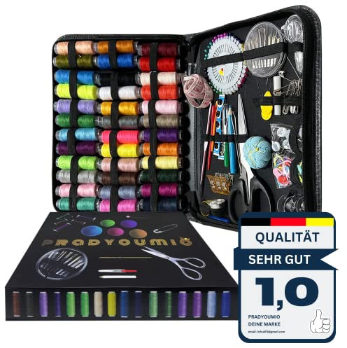 XXL Nähset 200-teilig – Komplettes Anfänger-Set mit Garnspulen, Nadeln & Premium-Schere – Nähzubehör mit Aufbewahrungsbox für Zuhause, Reisen, Notfälle & DIY-Projekte