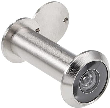 QUARKZMAN 66,5mm Spettatore Spioncino x 1pz Ottone Spazzolato Satinato Cromo per Sicurezza Porta, [Tono argento]