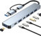 USB C Hub 3.0, CRTEPST 7 in 1 Multiport Typ C Hub Adapter mit 1 USB 3.0/100W PD Ladehub und 4 2.0 USB Kompatibel mit MacBook Air/Pro, iPad Pro, Window