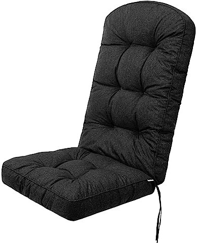 PillowPrim Gartenstuhl Auflagen - Bequeme Liegen als Sitzauflagen für Gartenmöbel - Extra Dicke Sitzauflagen - Polsterauflagen für Hochlehner - Kissen Garten im Freien - 145 x 56 x 10 - Schwarz