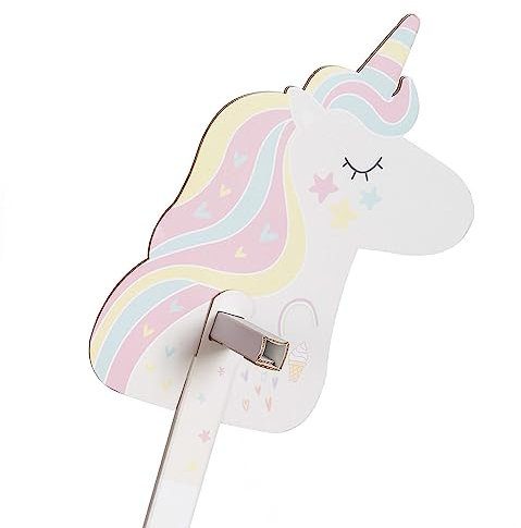 FOLDZILLA Steckenpferd aus Pappe 115 x 40 x 25 cm Hobbyhorse Stockpferd - Einhorn Regenbogen