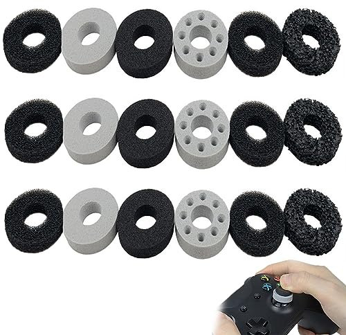 USTNIR Thumbstick Stoßdämpfer, 18 Stück Assist Ringe Kompatibel mit PS5, Steam Deck, PS4, Xbox Series X/S, Xbox One, Switch, Switch OLED, Switch Pro Controller Zielhilfe mit 4 Verschiedener Härtegrad