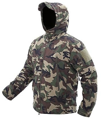 AaaozKjie Veste de pluie pour homme avec capuche - Camouflage doux - Camouflage d'extérieur - Séchage rapide - Veste coupe-vent - Veste d'automne pour homme, Camouflage, 4XL