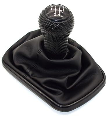 Inovey 5/6 Gang 23Mm Schaltknauf Hebel Schalthebelmanschette Kompatibel Mit Vw Golf 4 Iv Mk4 GTI R32 Jetta 1999-2004 -schwarz -5-Gang