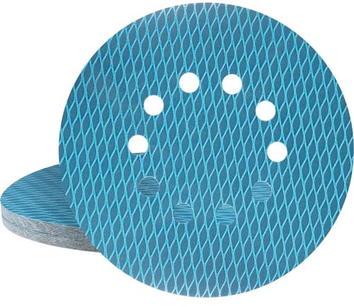 STEBRUAM 20 pièces Disques de Ponçage 225mm Grain 400, disques abrasifs de 225 mm, 10 trous, en forme de diamant, pour ponceuse à sec, ponceuse excentrique girafe