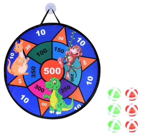 Klebrig Dartscheibe für Kinder, Thema Faltbare Dartscheibe mit 6 Bällen, Kinder Brettspiele Toy Wurfspiel, Tier Safe Dart Game-Kinder Geschenk Outdoor Indoor Spiel Wahl, 44cm