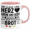 Krankenschwester Pflege Geschenk Tasse Mit Ganz Viel Herz Urin Und Kot Verdiene Ich Mein Täglich Brot Geschenkidee Kaffee-Becher (Rosa)