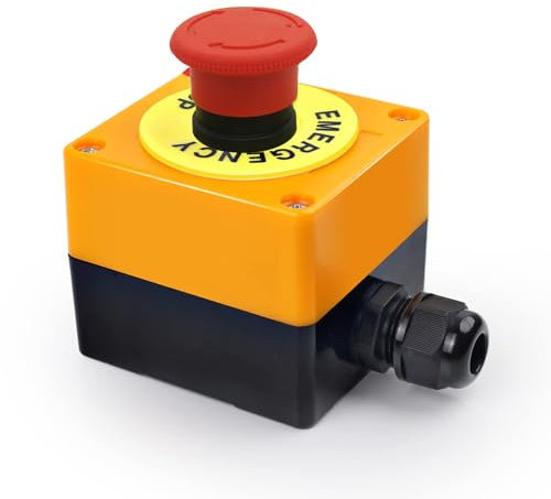 22mm AC 660V 10A 2NC scatola rossa dell'interruttore del fungo di emergenza della stazione dell'interruttore di arresto della scatola con il segnale di arresto di emergenza