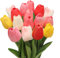 N&T NIETING Künstliche Tulpens Blumen, 12 Stück Realistischem Touch Tulpen Gefälschte Blumen Tulpen Gemischte Farbe für Hochzeitszimmer Party Hochzeitsdekoration Valentinstag Muttertag Ostern Deko