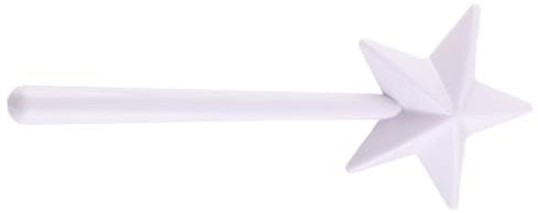 Fairy Wand Salt Shaker with Funnel, Cute Stars Stick Spice Dispenser with 3 Holes Fairy Wand for Kitchen BBQ Restaurant Table Decoration Gifts (White)