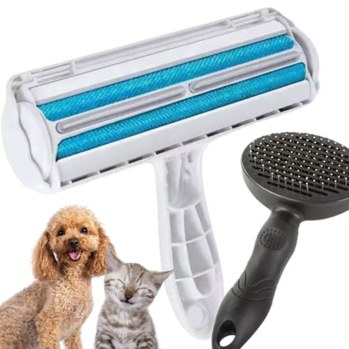 Rodillo Quitapelos de y Cepillo para perro y gato - Quita pelos mascota - Cepillo para perro y gato. Kit Completo de cepillo y quitapelos para la Limpieza de Pelaje de Perros y Gatos.
