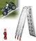 ISOISL Auffahrrampe Klappbar 340kg Verladerampe rutschfeste Verladeschiene Verzinkter Stahl Rampe Auto,Laderampe geeignet für Motorrad, ATV Quad PKW,Rasenmäher und mehr leicht 226cm