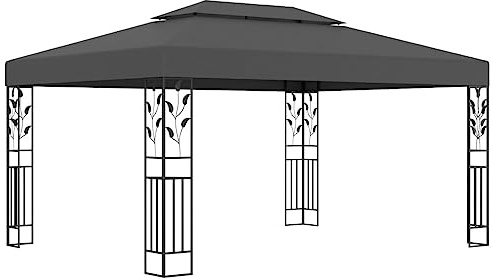 Willood Garten Pavillon mit Doppeldach 3x4 m Anthrazit