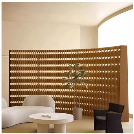 Raumteiler Paravent Klappbarer, einziehbarer Paravent, 6,5 Fuß hohe Sichtschutzwand aus Papier als Raumteiler, geeignet für Büros, Restaurants und Bekleidungsgeschäfte(2x2m/6.5x6.5FT)