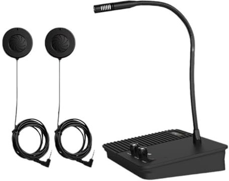 Interphone de fenêtre, haut-parleur bidirectionnel Plug and Play, haut-parleur haute puissance pour guichet de banque et d'hôpital,Black-Dual-speakers