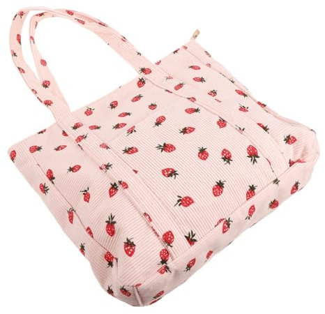 BESTYASH Süße Umhängetasche Damen Einkaufstasche Erdbeere Griff Modische Handtasche Erdbeere Druck Schultertasche Kawaii Geldbörse