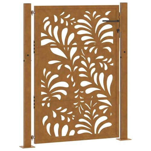 vidaXL Gartentor 100x150 cm Verwitterungsstahl Wellendesign