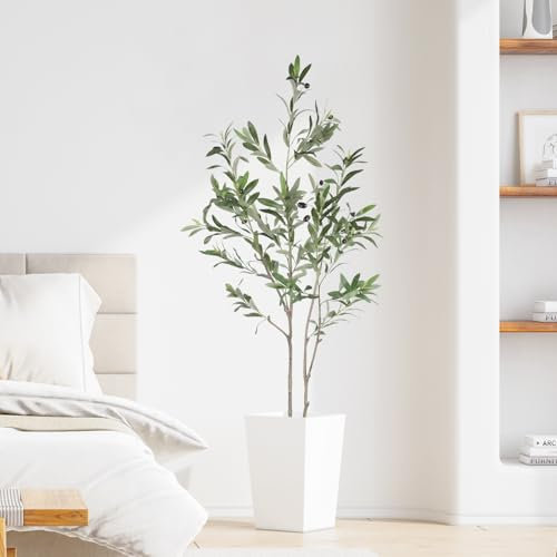 Dripex Olivenbaum Künstlich, 120cm Künstliche Pflanzen Groß Olivenbaumpflanze, Künstlicher Olivenbaum mit Topf, OlivenbaumDeko für Zuhause, Wohnzimmer, Schlafzimmer, Büro, Garten
