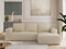 MKS MEBLE Sofa mit Schlaffunktion - Ecksofa mit Schlaffunktion und Bettkasten - Sofa 3 Sitzer - Schlafsofa - Couch - Schlafsofa mit Bettkasten - Trentino L - Beige Boucle - Rechts
