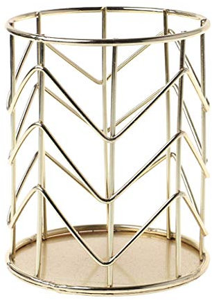 XFUYI Porte-Stylo en Or Rose Conteneur Organisateur Bureau à Domicile Papeterie Décor Or