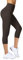 Enjoyoga Leggings Damen 3/4 mit Innentasche - High Waist Sporthose Laufhose für Sport Yoga Gym (DE/NL/SE/PL, Alphanumerisch, Einheitsgröße, Regular, Regular, S-M, Brown)