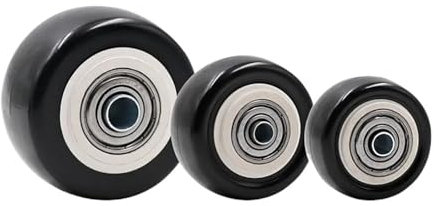 QRNHPJLJK 4 Stück 1,5/2/2,5 Zoll Gummirad, Einzelrad, Schwarze Lenkrolle, Trolley, Möbelrolle, Gummi-Ersatzrolle(2 inch)