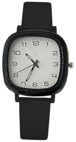 Damen-Armbanduhr, quadratisch, Silikon, einfach zu lesen, elegantes Schmuckzubehör, stylisches Schmuckstück für Schule, Prüfungen und den täglichen Gebrauch, weiß, Se référer au descriptif, Siehe
