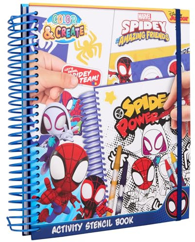 Disney Junior Spidey - Schablonenbuch - Spider-Man and his Amazing Friends - Activitäten-Malbuch - Color & Create (SP24356)