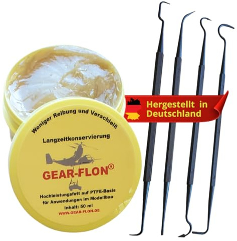 Modellbau Fett – Hochleistungs Schmierfett für den Modellbau – Teflonfett PTFE für Gelenke, Getriebe & Antriebseinheiten – Premium Modellbaufett für Feinmechanik – (50ml)