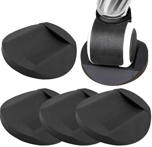 4 Pcs Chair Wheel Stoppers – Anti-Slip Castor Cups for Floor Protection | Durable Rubber Furniture Caster Cups | Floor Protector for Office Chairs, Beds & Sofas | Non-Scratch, Universal Fit