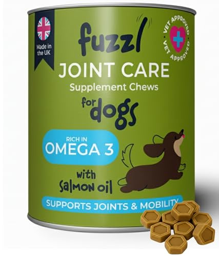Fuzzl Joint Care Supplement Chews Max Strength - Hip and Joint Aid with Glucosamine for All Dogs including Senior Dogs - 30 Chews Dog Joints Supplement Science Backed, UK Made, Vet Approved