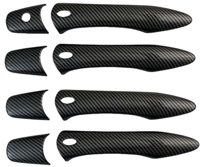 Compatibile con Nissan Patrol Y62 Armada Tule 2017 2018 2019 2020 2024 Copri-maniglie laterali in carbonio nero lucido, adesivi, accessori for auto(Carbon 4Smart)