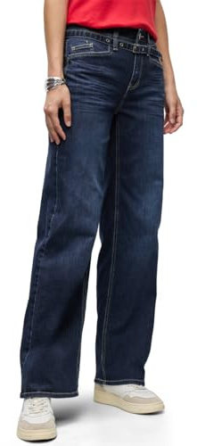 Street One Damen Wide Leg Jeans mit Gürtel 3716985