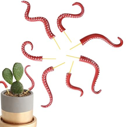 Rankstäbe für | Dekorative Gartenstäbe Tentakel | Set mit 7 dekorativen Leuchtstaben für Garten, Außen, Innenbereich, Terrasse, Halloween