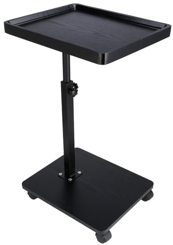 Gelory C-Tisch-Beistelltisch, höhenverstellbar, um 360° drehbar, TV-Tablett mit Rollen, Couchtische für kleine Räume, C-förmige Beistelltische, Wohnzimmer, Schlafzimmer, für Sofa, Bett, Stuhl (schwarz