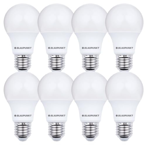 BLAUPUNKT E27 Leuchtmittel A60 9W 900lm 4000K Naturweiß Opal, 8er Pack | Sparpack, Nicht dimmbar, Flimmerfrei, 85% Energie sparen – für Badezimmer, Flure und Arbeitszimmer