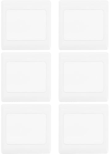 Beavorty Lot de 6 Plaques de Recouvrement Étanches Blanches pour Boîtes Électriques 86 Type Tableau Blanc, Cache-câbles Muraux, Couvercles sans Trou, Protection Murale pour Rénovation