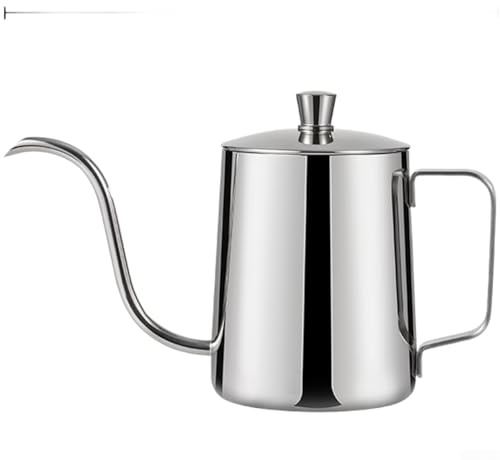 Gooseneck Kettle,Gooseneck Coffee Kettle with Lid, 304 Stainless Steel Pour Over Kettle, Precision 5mm Spout for Controlled Pouring, 90-Degree Design with Ergonomic Handle, 600ml(B)