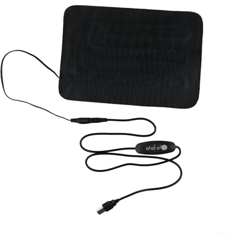 CARMOTTER Reptile Heating Mat USB Powered with Thermostat Control - Safe Under Tank Heater for Vivariums Cages - Soft Leather Pad for Frogs Spiders 33x18cm(S)