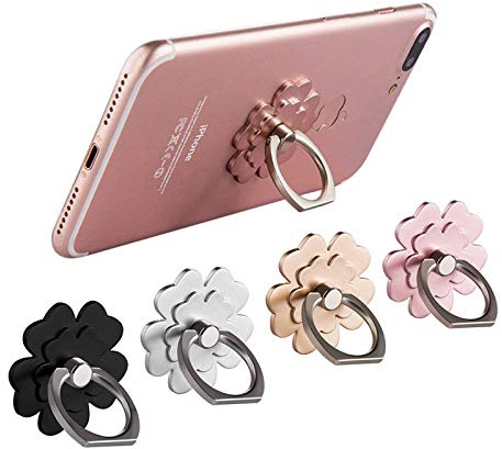 SKYii Cell Phone Ring Stand Finger Ring Holder 360 Rotation Phone Holder Ring Grip Compatible with Apple iPhone Samsung and Other Smart Phones or Phone Case 4-Pack